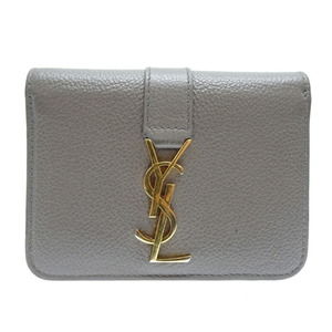 YVES SAINT LAURENT Gray Leather Wallet